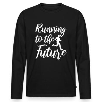 Running - Männer Premium Bio Langarmshirt - Schwarz - Vorne - Nico (187cm)