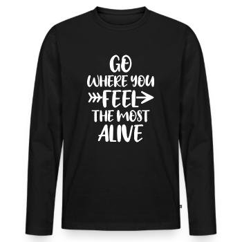 Travel Travel - Men's Premium Organic Long Sleeve Shirt - black - Front - Nico (187cm)