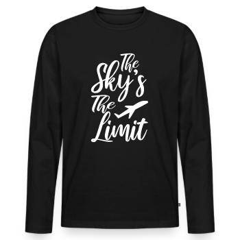 Travel - Männer Premium Bio Langarmshirt - Schwarz - Vorne - Nico (187cm)