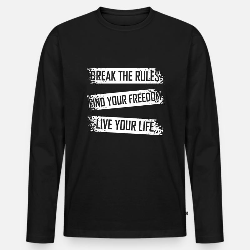 Freiheit - Männer Premium Bio Langarmshirt - Schwarz