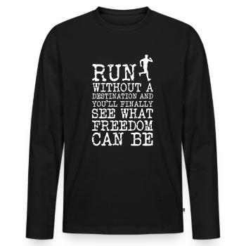 Running - Männer Premium Bio Langarmshirt - Schwarz - Vorne - Nico (187cm)