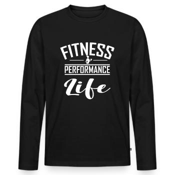 Vegan healthy - Men's Premium Organic Long Sleeve Shirt - black - Front - Nico (187cm)