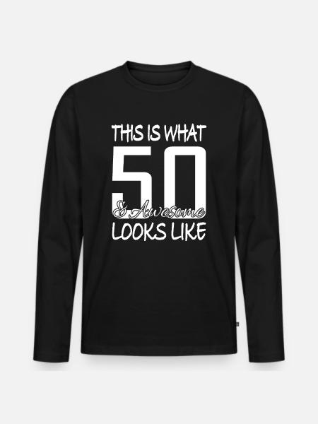 Birthday 50 years - Men's Premium Organic Long Sleeve Shirt - black