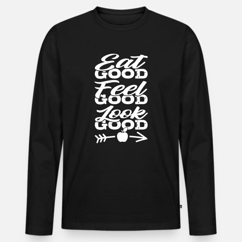gesunde Ernährung - Männer Premium Bio Langarmshirt - Schwarz
