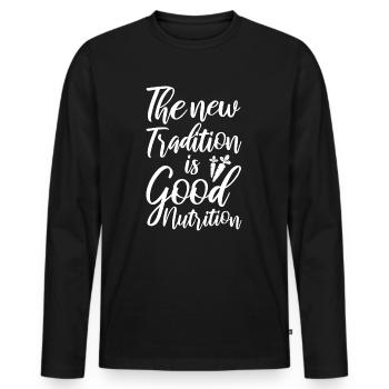 Sustainability healthy - Men's Premium Organic Long Sleeve Shirt - black - Front - Nico (187cm)