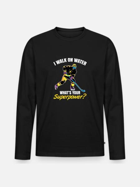 ice Hockey - Men's Premium Organic Long Sleeve Shirt - black