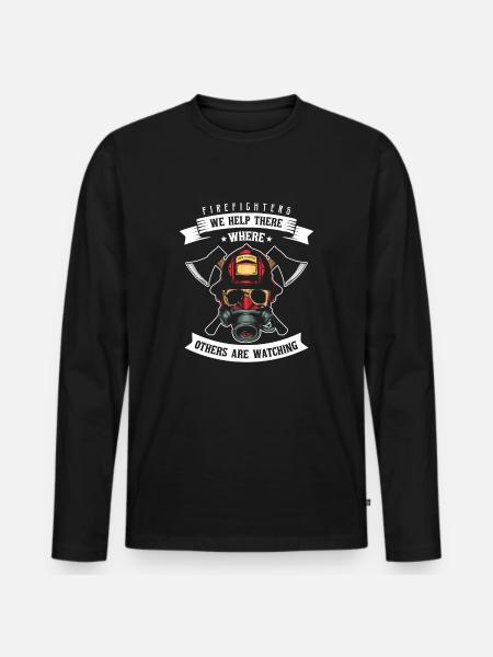 fire Department - Men's Premium Organic Long Sleeve Shirt - black