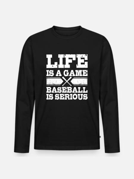 baseball - Men's Premium Organic Long Sleeve Shirt - black