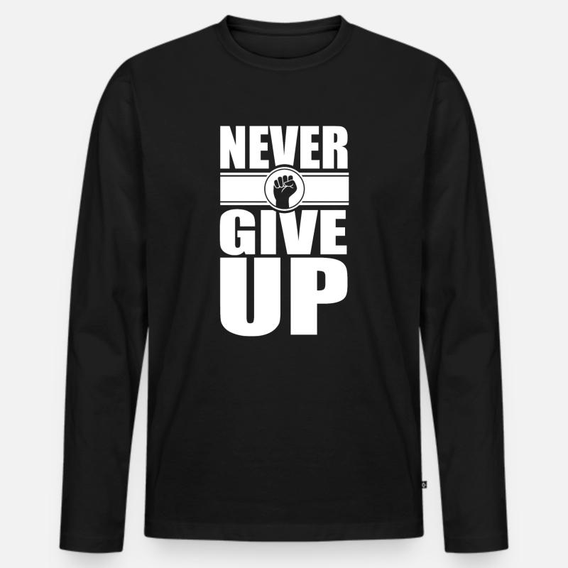 Motivation - Männer Premium Bio Langarmshirt - Schwarz