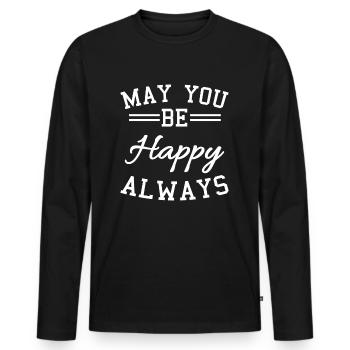 Motivation - Men's Premium Organic Long Sleeve Shirt - black - Front - Nico (187cm)