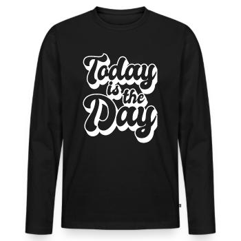 Motivation - Men's Premium Organic Long Sleeve Shirt - black - Front - Nico (187cm)