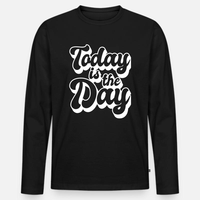 Motivation - Männer Premium Bio Langarmshirt - Schwarz