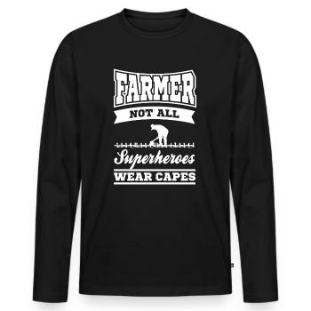 Farmer Farmer Farmer - Men's Premium Organic Long Sleeve Shirt - black - Front - Nico (187cm)