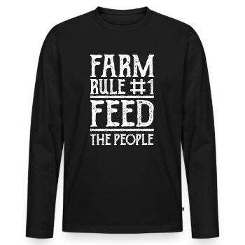 Farmer Farmer Farmer - Men's Premium Organic Long Sleeve Shirt - black - Front - Nico (187cm)