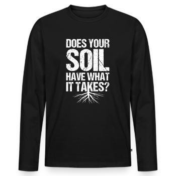 Farmer Farmer Farmer - Men's Premium Organic Long Sleeve Shirt - black - Front - Nico (187cm)