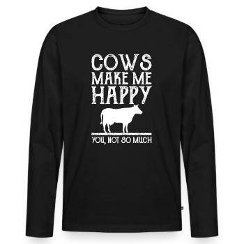 Farmer Farmer Farmer - Men's Premium Organic Long Sleeve Shirt - black - Front - Nico (187cm)