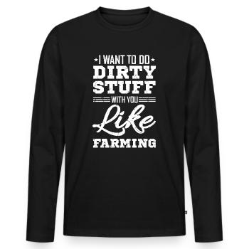Farmer Farmer Farmer - Men's Premium Organic Long Sleeve Shirt - black - Front - Nico (187cm)
