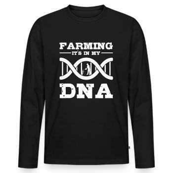 Farmer Farmer Farmer - Men's Premium Organic Long Sleeve Shirt - black - Front - Nico (187cm)