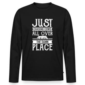 Farmer Farmer Farmer - Men's Premium Organic Long Sleeve Shirt - black - Front - Nico (187cm)