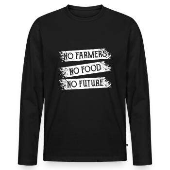Farmer Farmer Farmer - Men's Premium Organic Long Sleeve Shirt - black - Front - Nico (187cm)