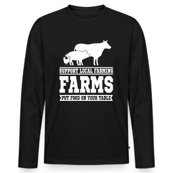 Farmer Farmer Farmer - Men's Premium Organic Long Sleeve Shirt - black - Front - Nico (187cm)