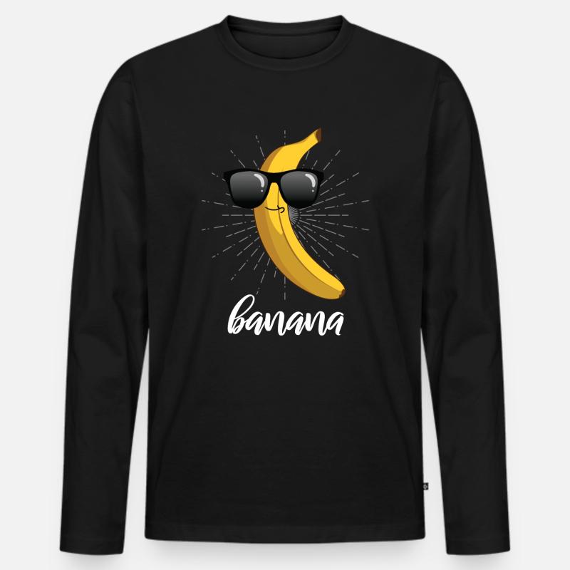 Banane - Männer Premium Bio Langarmshirt - Schwarz