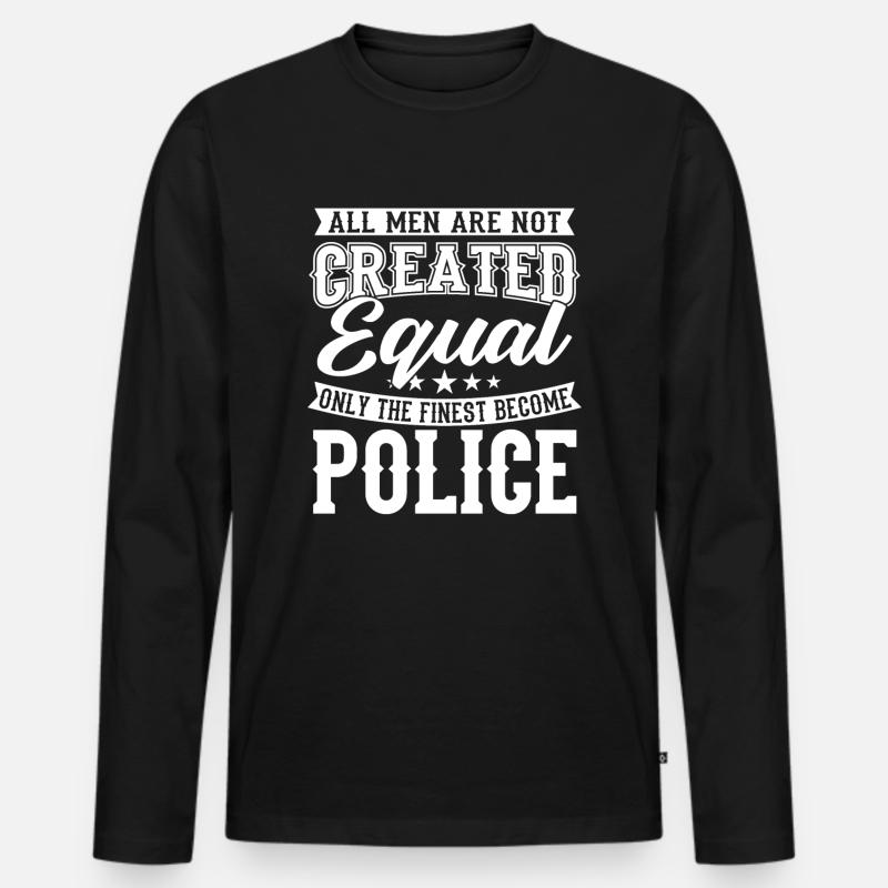 Polizei - Männer Premium Bio Langarmshirt - Schwarz