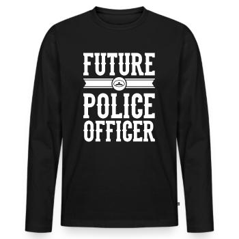 Polizei - Männer Premium Bio Langarmshirt - Schwarz - Vorne - Nico (187cm)