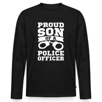 police - Men's Premium Organic Long Sleeve Shirt - black - Front - Nico (187cm)