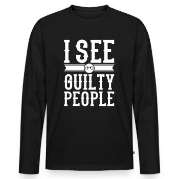 Polizei - Männer Premium Bio Langarmshirt - Schwarz - Vorne - Nico (187cm)