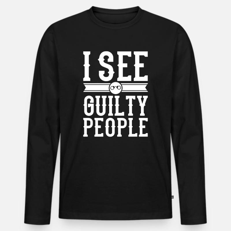 Polizei - Männer Premium Bio Langarmshirt - Schwarz