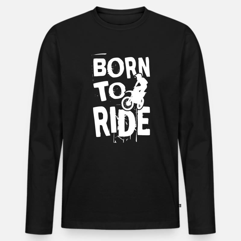 Motorrad - Männer Premium Bio Langarmshirt - Schwarz