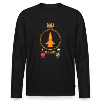 Bali - T-shirt manches longues Premium bio Homme - noir - Devant - Nico (187cm)