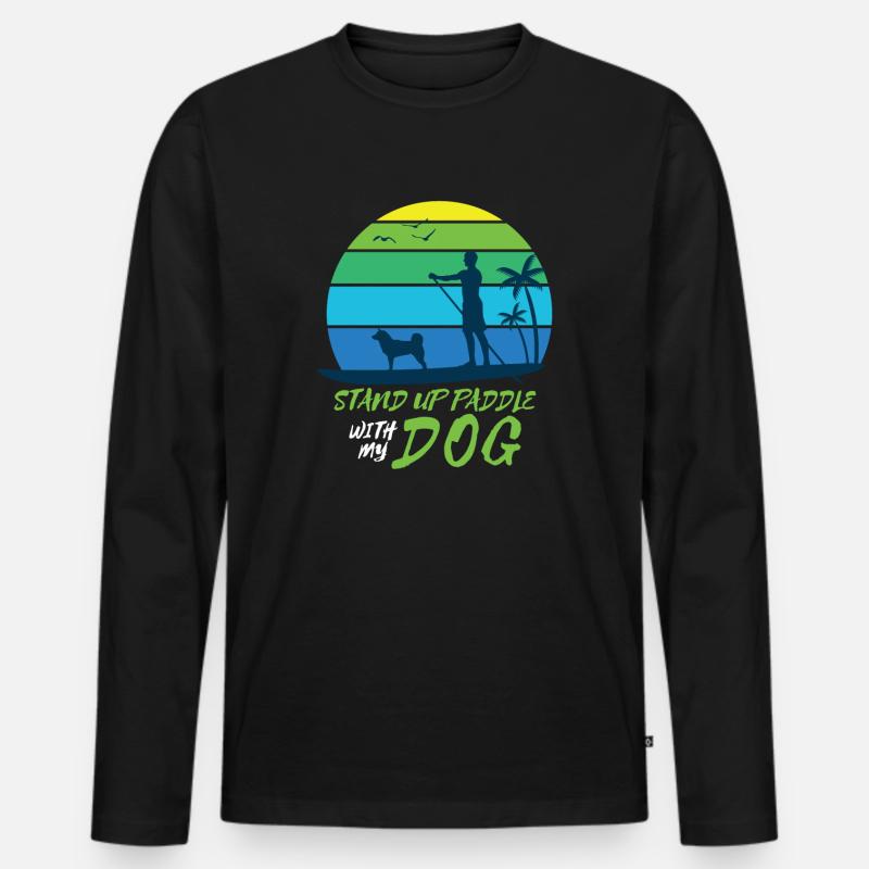 SUP Hund - Männer Premium Bio Langarmshirt - Schwarz