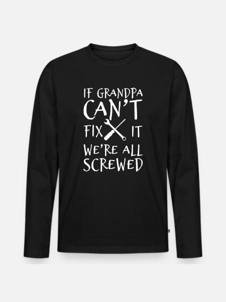 Opa - Männer Premium Bio Langarmshirt - Schwarz