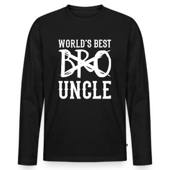Onkel - Männer Premium Bio Langarmshirt - Schwarz - Vorne - Nico (187cm)