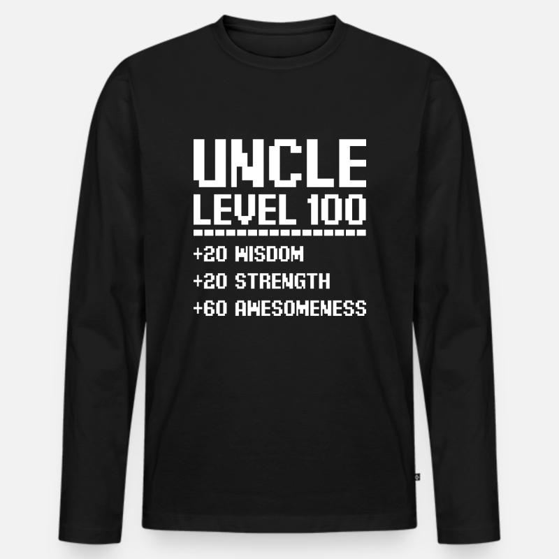 Onkel - Männer Premium Bio Langarmshirt - Schwarz
