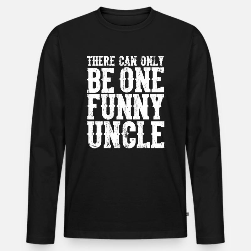 Onkel - Männer Premium Bio Langarmshirt - Schwarz