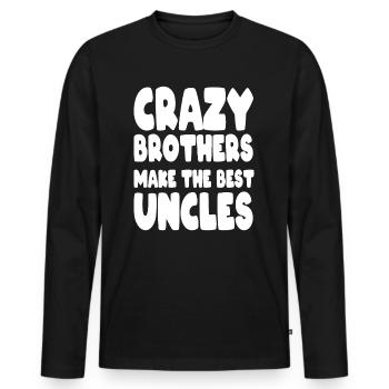 Onkel - Männer Premium Bio Langarmshirt - Schwarz - Vorne - Nico (187cm)