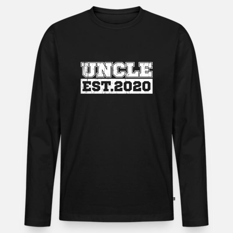 Onkel - Männer Premium Bio Langarmshirt - Schwarz