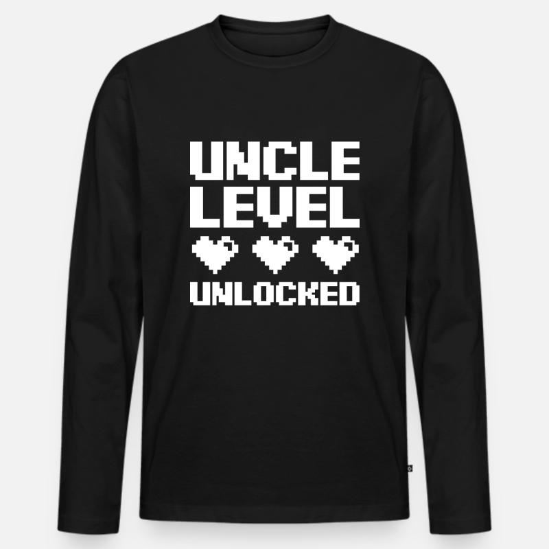 Onkel - Männer Premium Bio Langarmshirt - Schwarz