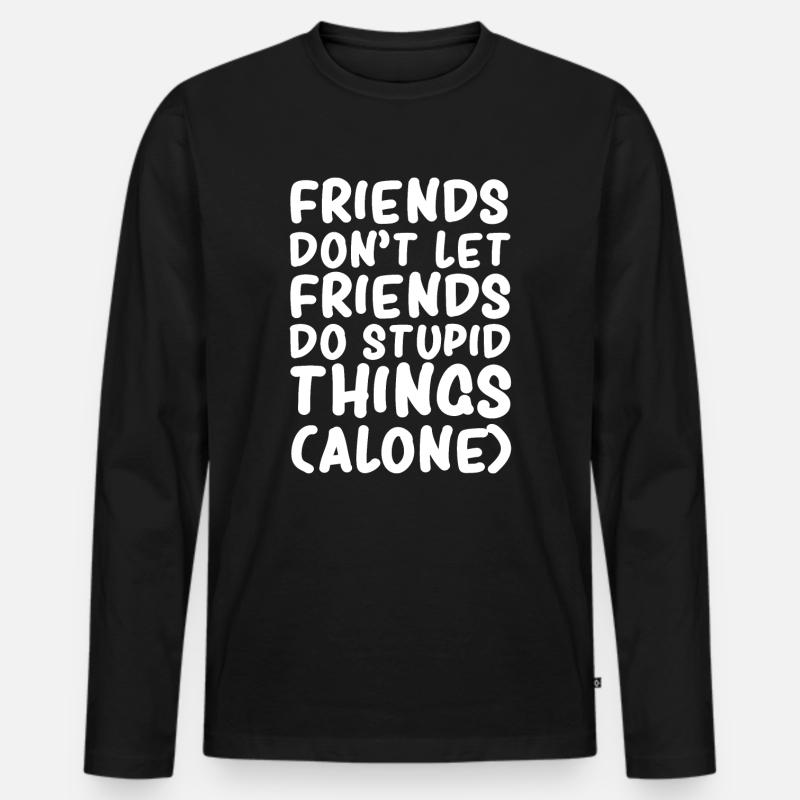 Freundschaft - Männer Premium Bio Langarmshirt - Schwarz