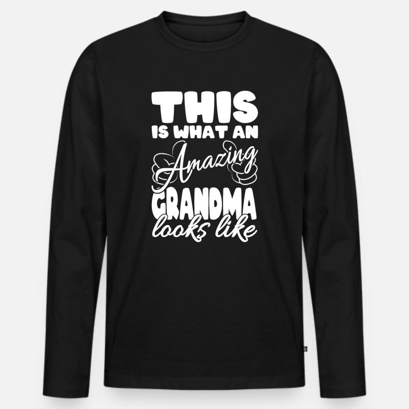 Oma - Männer Premium Bio Langarmshirt - Schwarz
