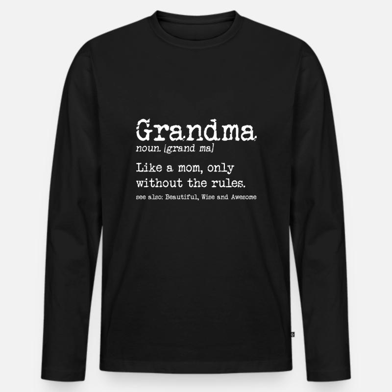 Oma - Männer Premium Bio Langarmshirt - Schwarz