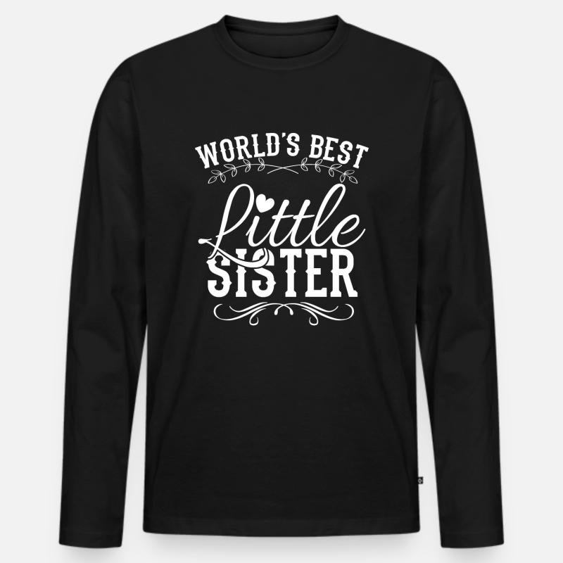 Schwester - Männer Premium Bio Langarmshirt - Schwarz