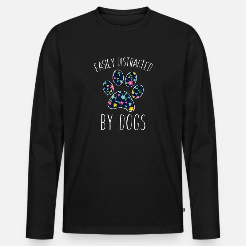 Hunde - Männer Premium Bio Langarmshirt - Schwarz