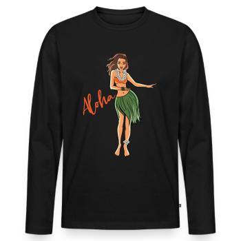 Aloha Hula Mädchen - Männer Premium Bio Langarmshirt - Schwarz - Vorne - Nico (187cm)