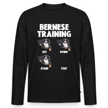 Bouvier Bernois Training Chien - T-shirt manches longues Premium bio Homme - noir - Devant - Nico (187cm)