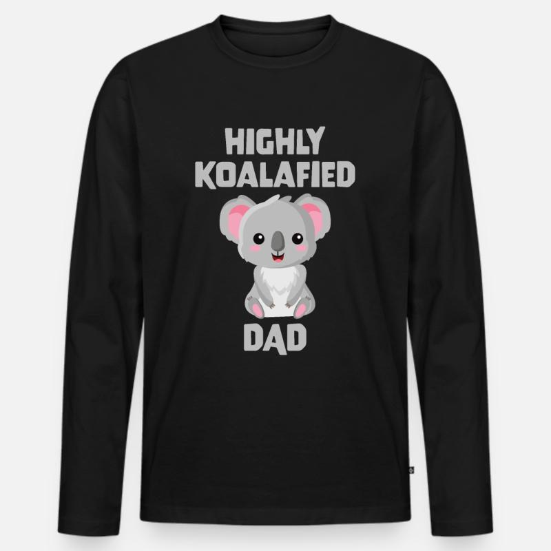 Hochgradig koalafizierter Vater - Männer Premium Bio Langarmshirt - Schwarz