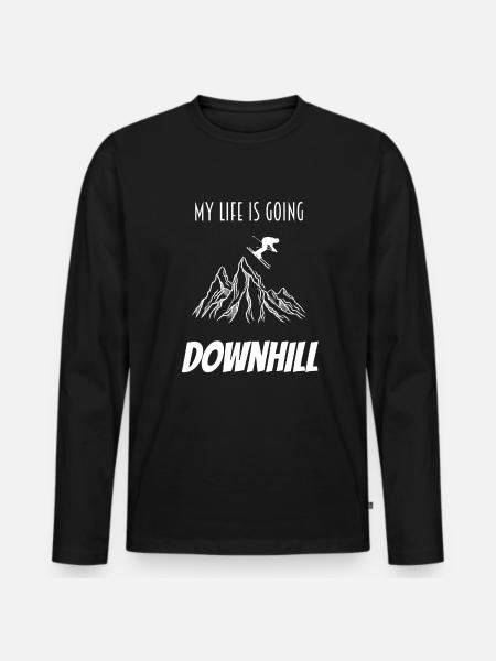 skiing - Men's Premium Organic Long Sleeve Shirt - black